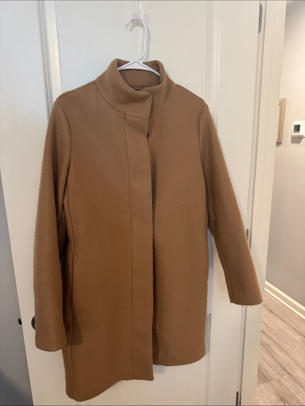 Women's Camel Coat with Stand Collar